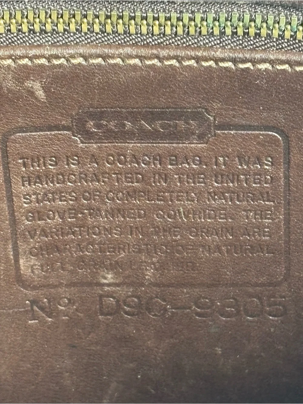 Vintage Coach Shoulder Bag Dark Brown Leather 9305